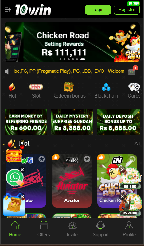 10win game dashboard
