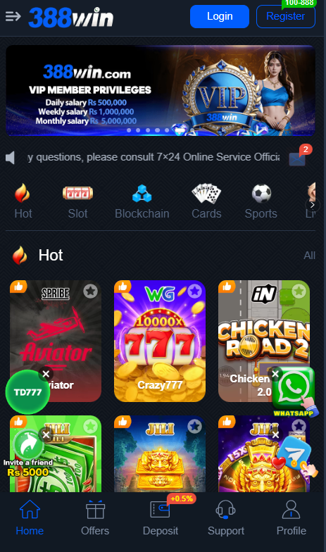 388WIN Game Dashboard